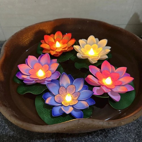 Floating led lotus night - floating, light